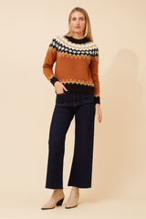 Caroline Morgan Jacquard Yoke Knit Jumper