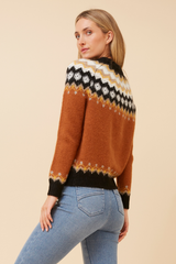 Caroline Morgan Jacquard Yoke Knit Jumper