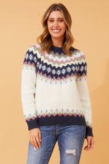 Caroline Morgan Jacquard Yoke Knit Jumper