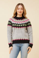 Caroline Morgan Jacquard Yoke Knit Jumper