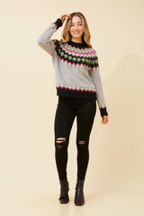 Caroline Morgan Jacquard Yoke Knit Jumper