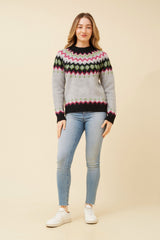 Caroline Morgan Jacquard Yoke Knit Jumper
