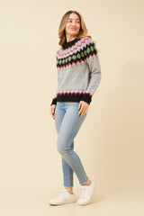 Caroline Morgan Jacquard Yoke Knit Jumper