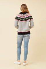 Caroline Morgan Jacquard Yoke Knit Jumper