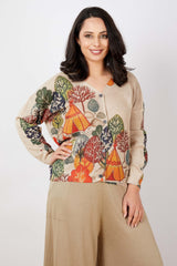 JJ Sisters Cotton Linen Printed Cardigan