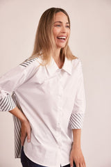 See Saw 100% Cotton Spliced Stripe Shirt