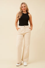 Caroline Morgan Wide Leg Stretch Twill Pant