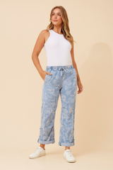 Caroline Morgan Abstract Denim Pant