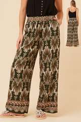 Caroline Morgan Abstract Wide Leg Pant