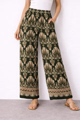 Caroline Morgan Abstract Wide Leg Pant
