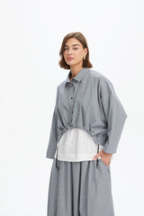 Tirelli Wide Crop Gingham Overshirt