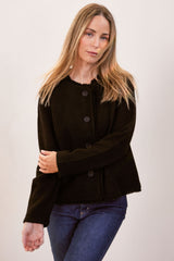 See Saw 100% Boiled Wool Fringe Trim Jacket