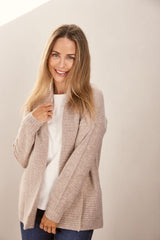 See Saw 100% Luxe Merino Wool Rib Shawl Cardigan