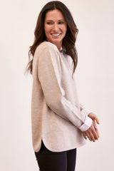 See Saw Wool Blend Round Neck Sweater