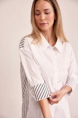 See Saw 100% Cotton Spliced Stripe Shirt