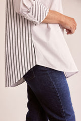 See Saw 100% Cotton Spliced Stripe Shirt