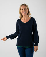 See Saw Wool Blend Contrast Stitch Sweater