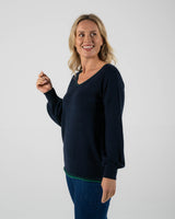 See Saw Wool Blend Contrast Stitch Sweater