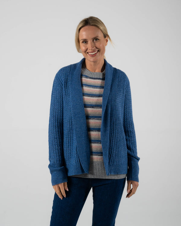 See Saw Lambswool Blend Waffle Cardigan