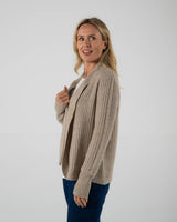 See Saw Lambswool Blend Waffle Cardigan