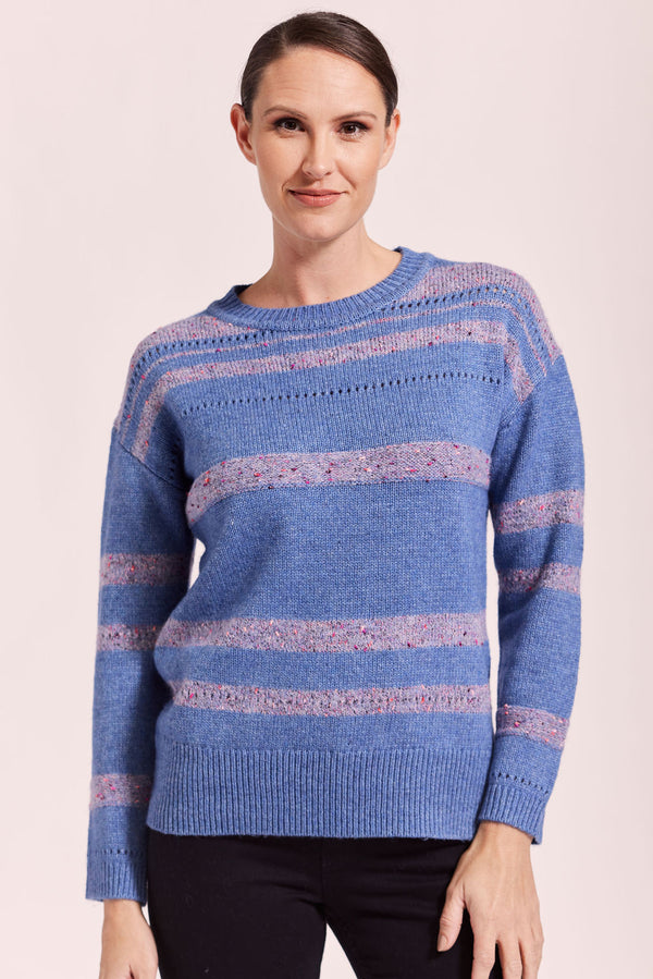 See Saw Lambswool Speckle Stripe Sweater