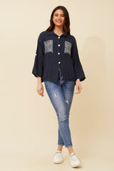 Bottega Sequin Pocket Shirt