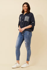 Bottega Sequin Pocket Shirt