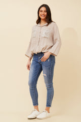 Bottega Sequin Pocket Shirt