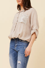 Bottega Sequin Pocket Shirt