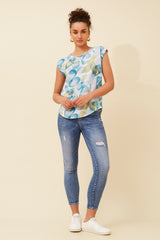 Caroline Morgan Bubble Print Shell Top