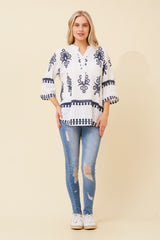 Bottega Border Printed Top