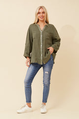 Bottega Sequin Linen Shirt