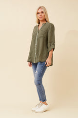 Bottega Sequin Linen Shirt