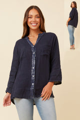 Bottega Sequin Linen Shirt