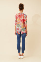 Caroline Morgan 3/4 Sleeve Printed Shirt