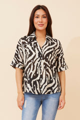 Caroline Morgan Animal Print Shirt