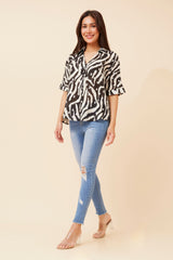 Caroline Morgan Animal Print Shirt