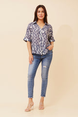Caroline Morgan Animal Print Shirt
