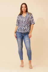 Caroline Morgan Animal Print Shirt