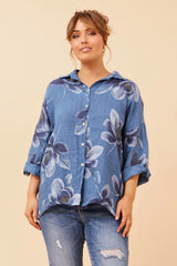 Bottega Floral Linen Shirt