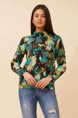 Caroline Morgan Leaf Print Shirt