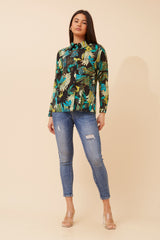 Caroline Morgan Leaf Print Shirt