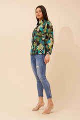 Caroline Morgan Leaf Print Shirt