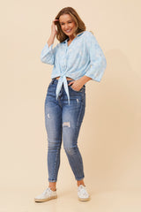 Caroline Morgan Tie Front Shirt