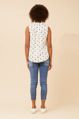 Caroline Morgan Print Sleeveless Top