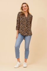 Caroline Morgan Animal Print Blouse