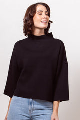 See Saw Wool Blend two Tone Knit Top