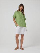 Yarra Trail Pleat Neck Shirt