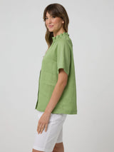Yarra Trail Pleat Neck Shirt
