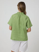 Yarra Trail Pleat Neck Shirt